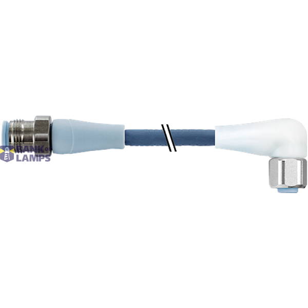 M12 male 0° / M12 female 90° A-cod. LED F&B Pro TPE-S 4x0.34 bu 0.8m image 1