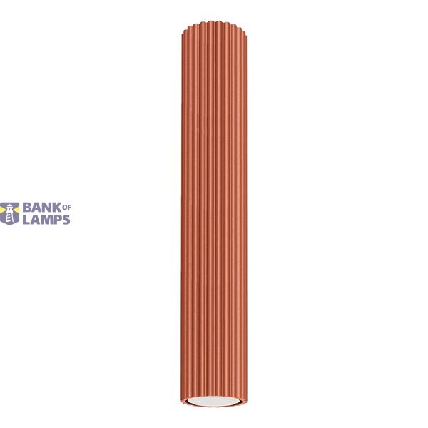 SURFACE-MOUNTED CYLINDRICAL TUBE WITH ELEGANT PATTERN, CARBON SERIES RED OCHRE GU10 image 2