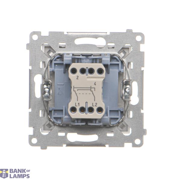 Double pushbutton without pictogram, (module), Simon 24, IP20/IP44, 10AX, 10A, champagne matt image 2