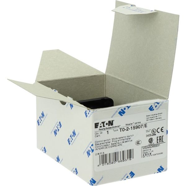 T0-2-15907/E Changeover switches, T0, 20 A, flush mounting, 2 contact unit(s), Contacts: 4, With spring-return from START, 45 °, momentary/maintained, AUTO-0-HAND image 6