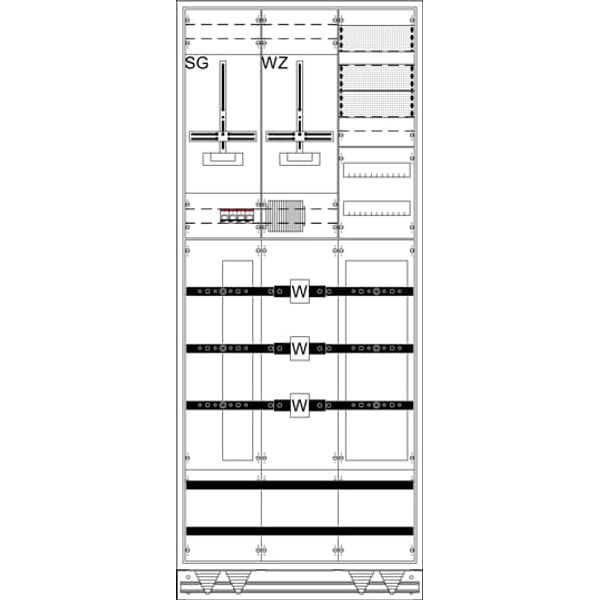 WX32KK11L 12RE 3FB Complete cabinet according to FNN In 420A with three-point fastening image 2