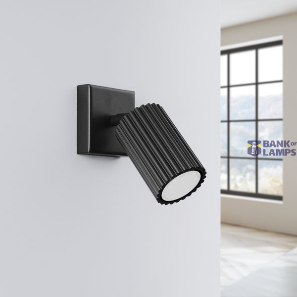 STYLISH WALL LAMP WITH MOVABLE BLACK LAMP FROM THE KARBON SERIES FOR ADDITIONAL LIGHTING image 2