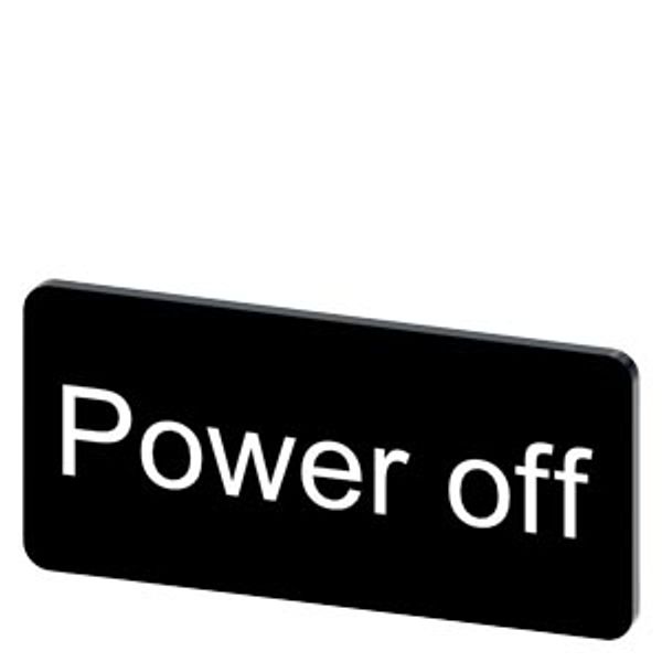 Labeling plate 12.5 x 27 mm, label black, labeling: Power on image 1
