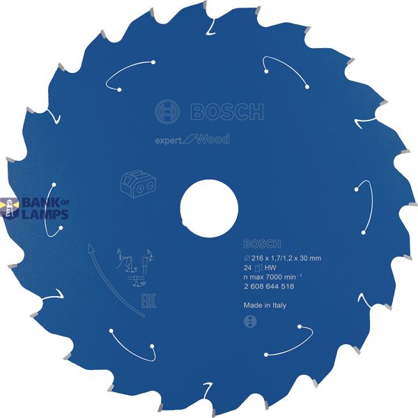 Expert for Wood Circular Saw Blade for Cordless Saws 216x1.7/1.2x30 T24 image 1