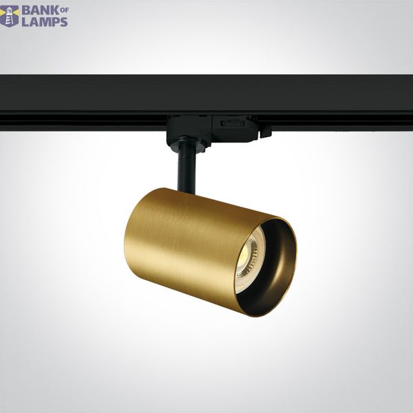 BRUSHED BRASS GU10 10W TRACK SPOT DARK LIGHT image 1