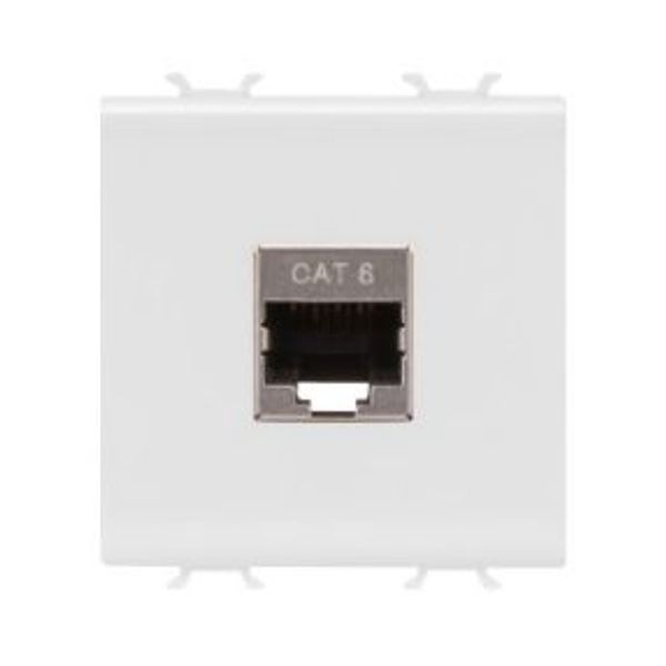 RJ45 SOCKET - CATEGORY 6 - FTP - 2 MODULES - SATIN WHITE - CHORUSMART image 1