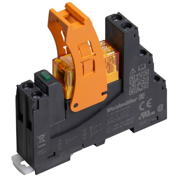 CUBESERIES, Number of contacts: 2,  CO contact AgNi, Rated control voltage: 230 V AC +10 % / -20 %, Continuous current: 8 A, Screw connection, Test button available: No image 1