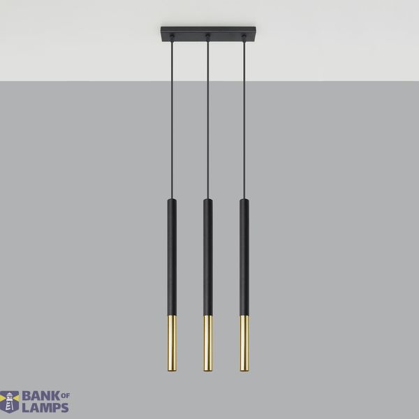 HANGING LAMP MOSAIC 3L BLACK/GOLD G9 3X40W IP20 image 4