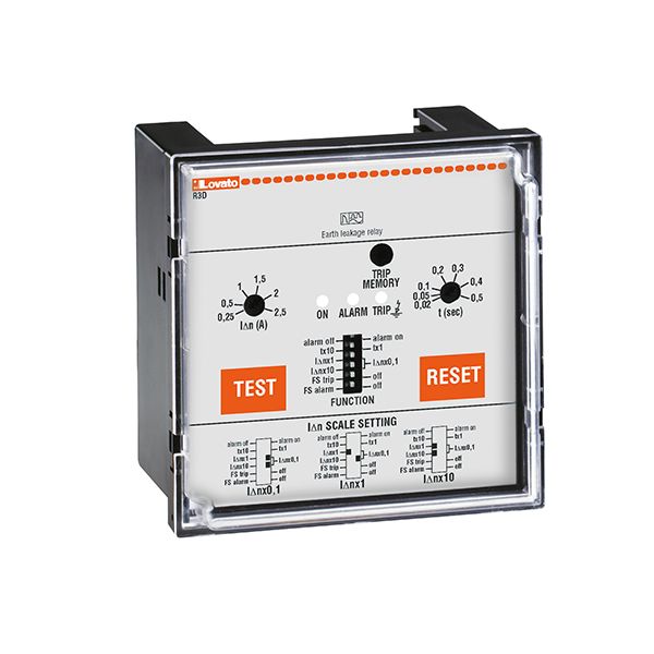 Earth leakage relay with 2 operatin thresholds, flush-mount. External CT. Fail safe. Flag indicator, 110VAC-240VAC-415VAC image 1