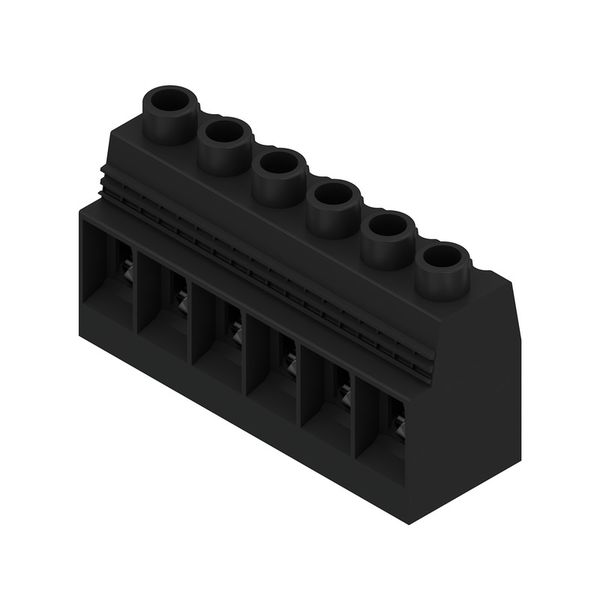 Printed circuit board terminals, 15.00 mm, Number of poles: 6, 90°, Solder pin length (l): 4.5 mm, tinned, black, Clamping yoke connection, Clamping range, max. : 50 mm², Box image 2