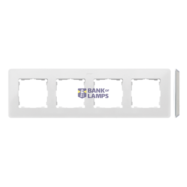 Quadruple frame, white, gray base image 1