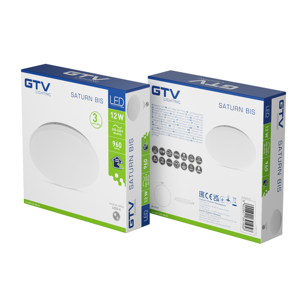 LED luminaire SATURN BIS, 12 W, 960 lm, 4000K, AC180-250V, PF>0.5, IP54, Ø245 mm image 3