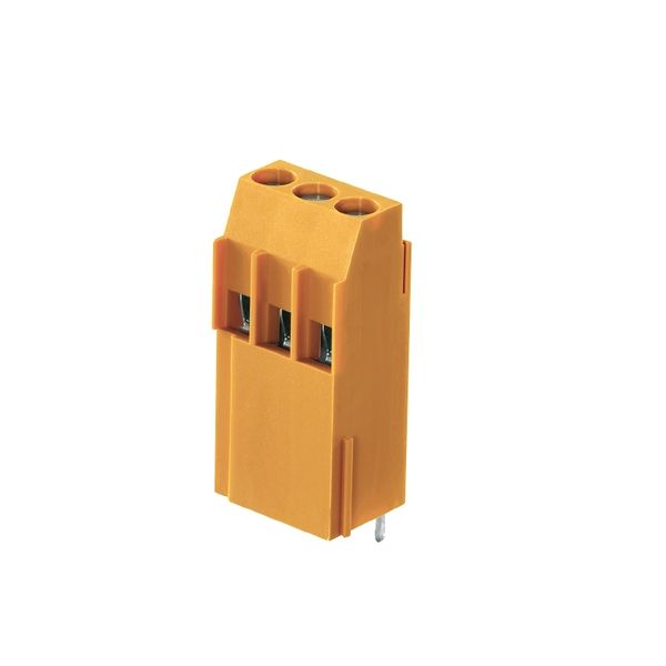 Printed circuit board terminals, 5.08 mm, Number of poles: 11, 90°, Solder pin length (l): 3.2 mm, tinned, orange, Clamping yoke connection, Clamping range, max. : 6 mm², Box image 1