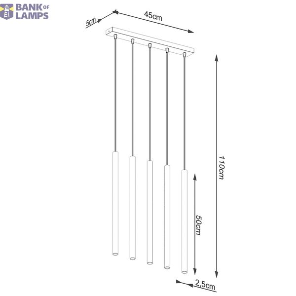 PASTELO HANGING LAMP 5L GOLD G9 5X8W IP20 image 9