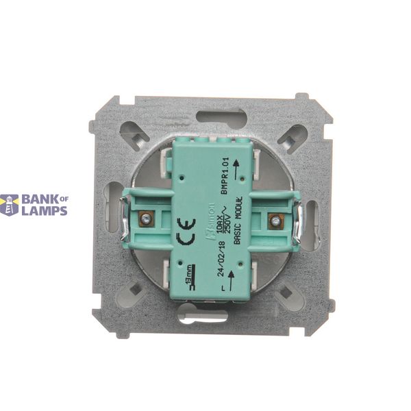 Single break push button with pictogras, (module), 10AX, quick connection, Silver matt, metalic image 1