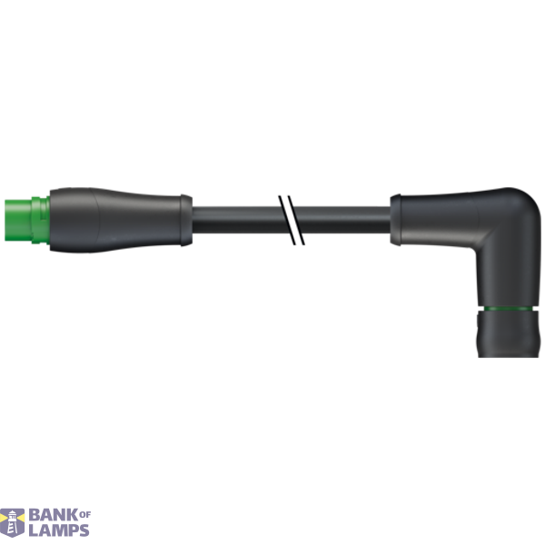 MQ15 male 0° / MQ15 female 90° 600V AC type 3 PUR 6x2.5 bk  0.5m image 1