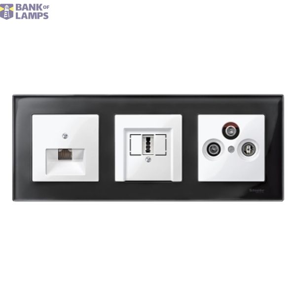 Central plate for RJ45 insert, 1-gang, polar white, glossy, System M image 1