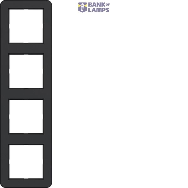 Cover frame 4-way, C.1, matte night black image 1