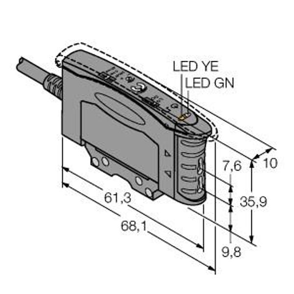 Photoelectric Sensor Photoelectric Sensor for Plastic Fibers   D10AFP image 1