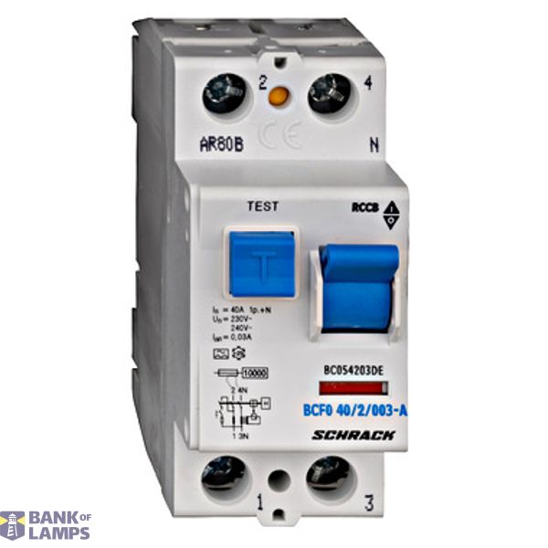 Residual current circuit breaker, 40A, 2-pole,30mA, A, VDE image 1