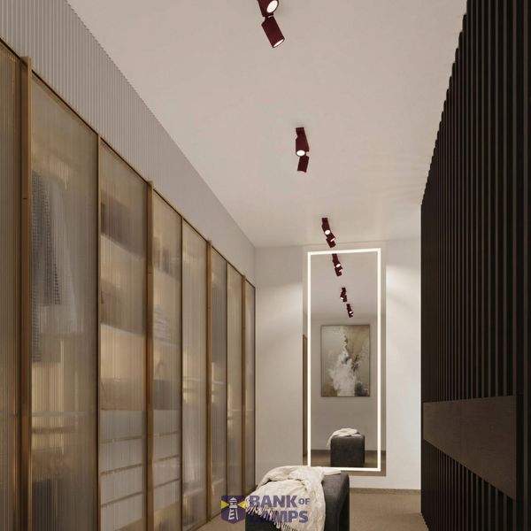 Wall lamp KARBON burgundy with a switch image 4