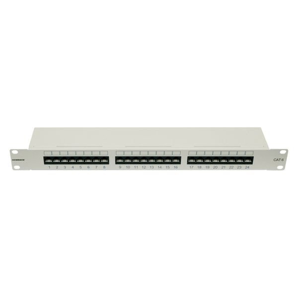 Patchpanel 19" 24xRJ45 unshielded Cat.6, 1U, RAL7035 image 1