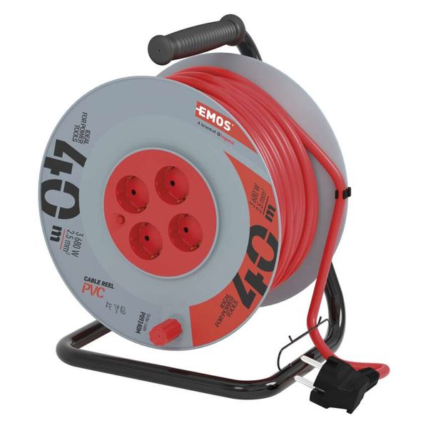 PVC Extension Cord Reel– 4 sockets, 40m, 2,5mm2 SCHUKO image 1
