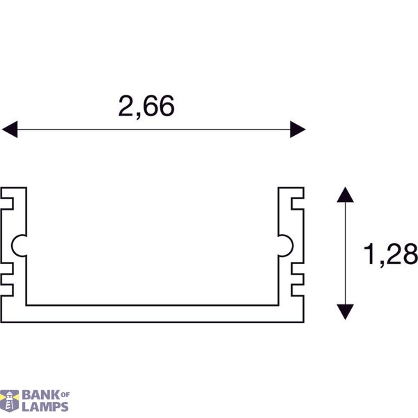 GLENOS linear profile, 2713-100, 1m, alu anodized image 2
