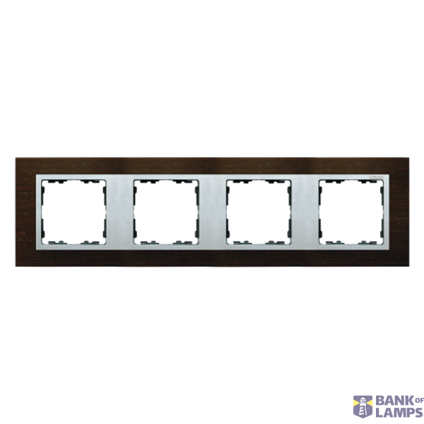 Quadruple frame, wood, Wenge / Aluminum matt image 1