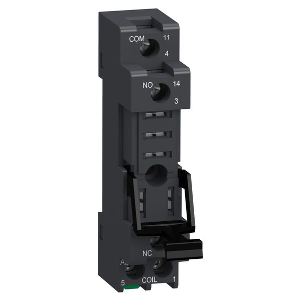 Socket, Harmony Electromechanical Relays, Screw clamp socket with maintaining clamp, for RXG1 relays, 10A, mixed contact terminal image 1