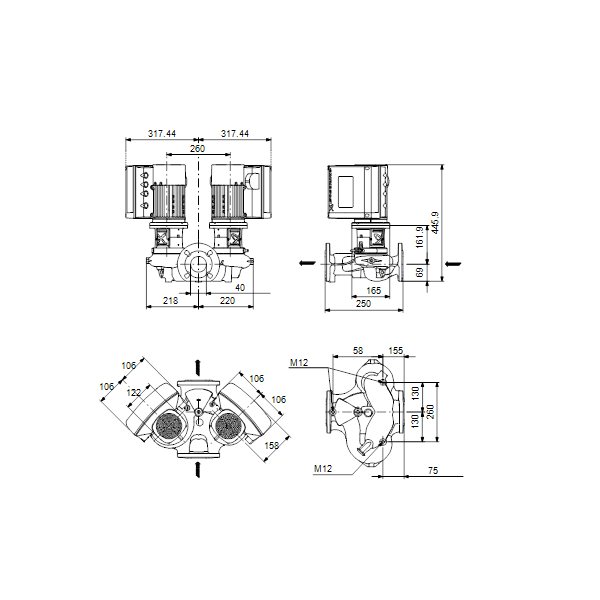 In-line circulator pump TPE2 D 40-180-N-A-F-A-BQQE 1x230V PN16 image 3