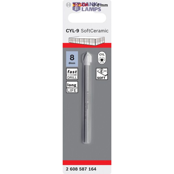 Tile drill bit CYL-9 Ceramic 8 x 80 mm image 2
