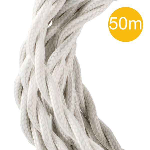 Textile Cable Twisted 2C Beige 50m Roll image 1