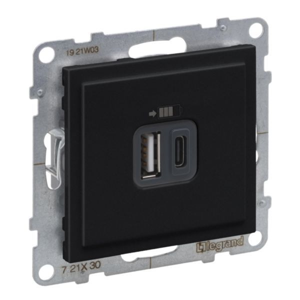2XUSB TYPE A+C BLACK image 1