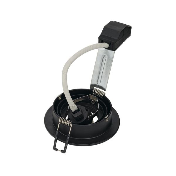 PIREQ GU10 ROUND Downlight, matt black, max. 50W, incl. clip springs image 1
