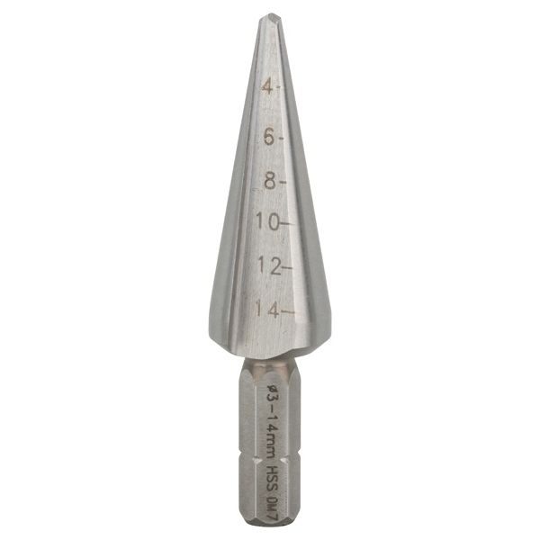 Sheet metal cone drill bits, hex shank 3-14 mm, 60 mm, 1/4" 1 pcs. image 1