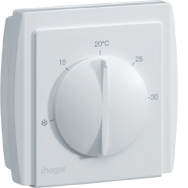 Membrane room thermostat, 1P 10A, heating/cooling, +8°C to +30°C, wall-mounted image 1