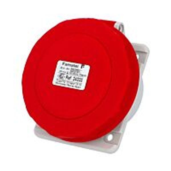 Socket 32A/400V 5-pole IP67 built-in inclined image 1