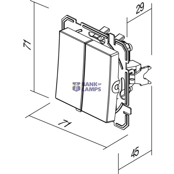 SWITCH DOUBLE 2WAY 10AX 250V~ AT XO 4415040 image 3