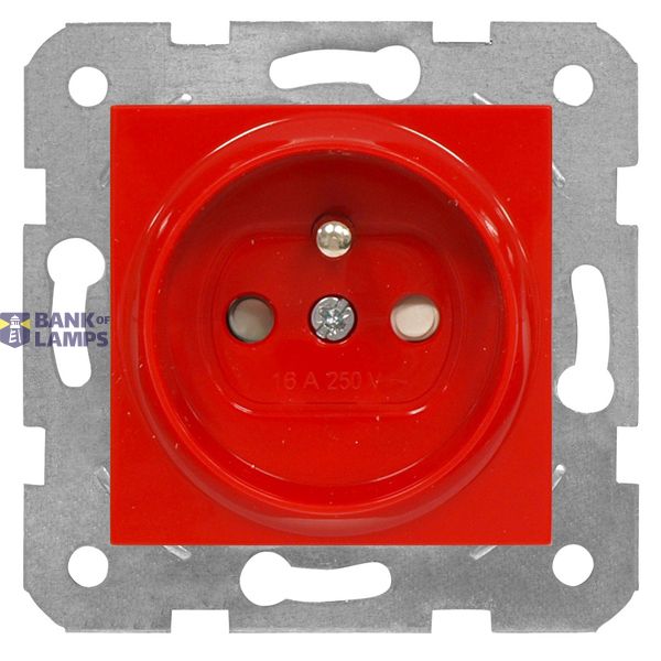 Pin socket outlet with safety shutter, red, cage clamps image 1