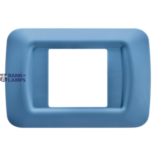 TOP SYSTEM PLATE - IN TECHNOPOLYMER GLOSS FINISHING - 2 GANG - SKY BLUE - SYSTEM image 3