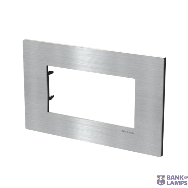 Frame - 1-gang / 4-modules - Niessen logo - Noble - Stainless Steel image 2