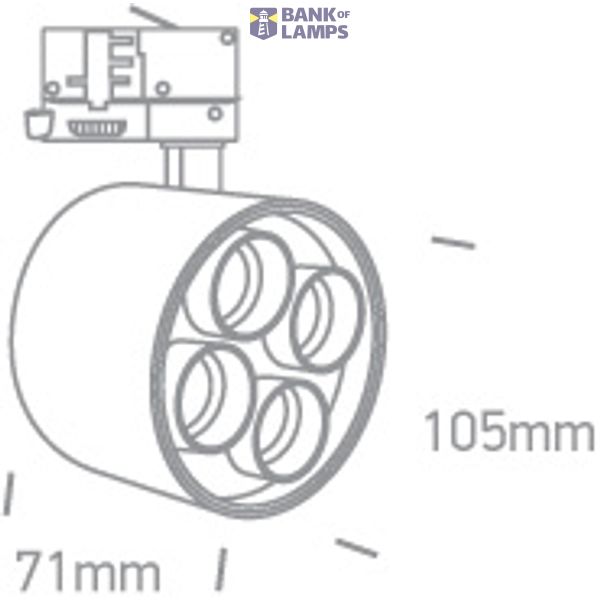 WHITE 24W TRACK SPOT WW IP20 230V DARK LIGHT image 2