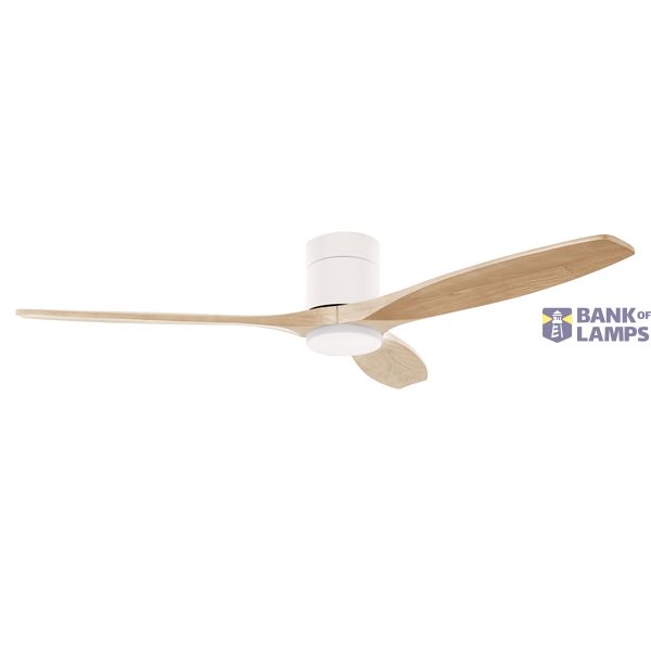 Fan Stem Evo ø1220mm Tube White with Light Wood Blades Light wood LED 2875 SW 3000-4000-5000K ON-OFF image 1