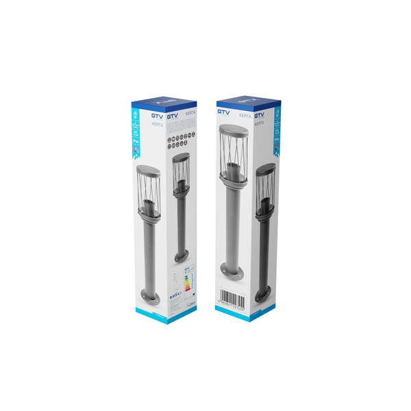 Garden luminaire KERTA, E27, max. 12 W, IP44, graphite, post 500 mm image 2