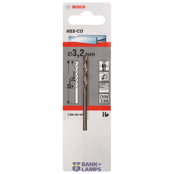 Metal drill bits HSS-Co, DIN 338 3,2 x 36 x 65 mm 1 pcs. image 2