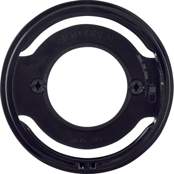 Centre plate for pilot lamp E14, R.1/R.3, black glossy image 1