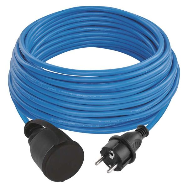 Weatherproof Extension Cord 20 m / 1 socket / blue / PVC / 230 V / 1,5 mm2 image 1