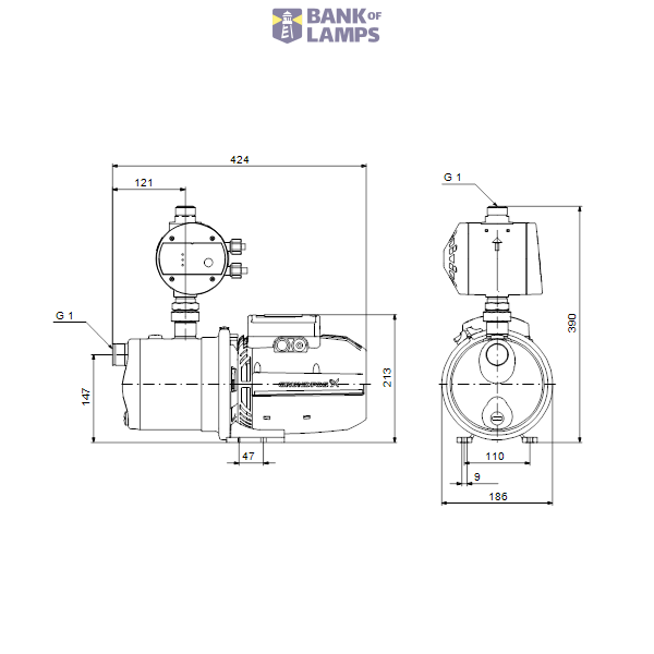 Jet pump JP 4-54 PM1 1x230V 50Hz 1,5m SCHUKO image 3