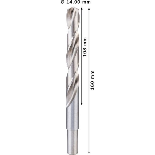 Metal drill bits HSS-G, DIN 338 14 x 108 x 160 mm 4 pcs. image 3